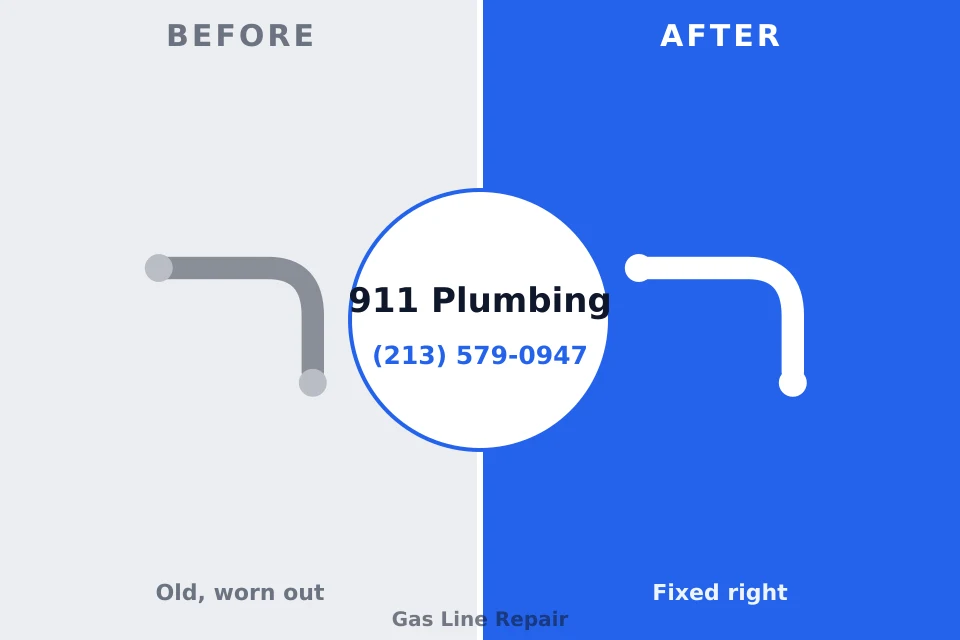 Before and after: plumbing repair Oil City, LA
